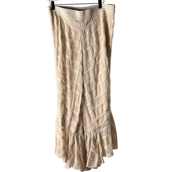 Free People | Chevron Knit Mesh Trumpette Gauzy Maxi Skirt | Blush | Size Large - Picture 3 of 10